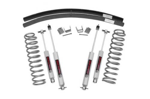 Rough Country - 670N2 | Rough Country 3 Inch Suspension Lift Kit with Premium N3 Shocks & Add A Leafs (1984-2001 Cherokee XJ 2WD/4WD)
