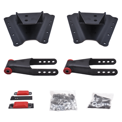 DJM Suspension - HS2601-5 | 5 Inch GM Rear Hanger and Shackle Kit | Long Bed