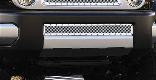 T-Rex Billet - 6729320 | T-Rex X-Metal Series Studded Bumper Grille | Small Mesh | Stainless Steel | Polished | 2 Pc | Overlay | [Available While Supplies Last]