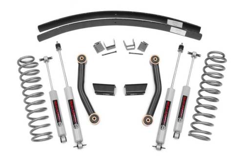 Rough Country - 670XN2 | Rough Country 3 Inch Suspension Lift Kit with Premium N3 Shocks & Add A Leafs (1984-2001 XJ Cheokee 2WD/4WD)