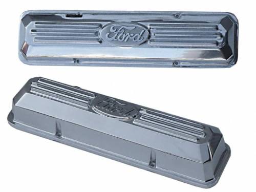 PML Covers - PML Polished Chevy Small Block, Pre-1986, For Ford Script Logo (Purchased Separately)