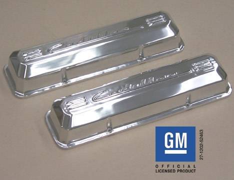 PML Covers - PML Polished Chevy Small Block, Pre-1986, With Raised Cadillac Script