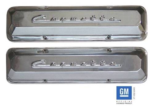 PML Covers - PML Polished Chevy Small Block, Pre-1986, With Raised Corvette Script