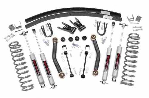 Rough Country - 623N2 | Rough County 4.5 Inch Suspension Lift Kit with Premium N3 Shocks & Add A Leafs (1984-2001 XJ Cherokee 2WD/4WD)