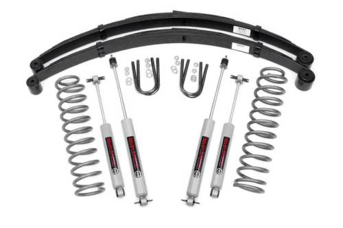 Rough Country - 630N2 | Rough Country 3 Inch Suspension Lift Kit with Premium N3 Shocks Rear Leafs (1984-2001 Cherokee XJ 2WD/4WD)