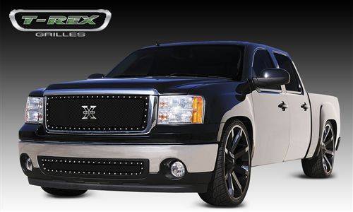 T-Rex Billet - 6712051 | T-Rex X-Metal Grille | Black | 1 Pc | Insert | Chrome StudsÊ[Available While Supplies Last]