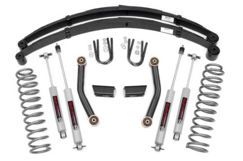Rough Country - 630XN2 | Rough Country 3 Inch Suspension Lift Kit with Premium N3 Shocks Rear Leafs (1984-2001 Cherokee XJ 2WD/4WD)