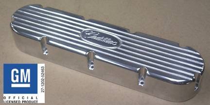 PML Covers - PML Polished Cadillac 368, 425, 472 & 500, Flat Top Style, With Machined Small Cadillac Script And Fins