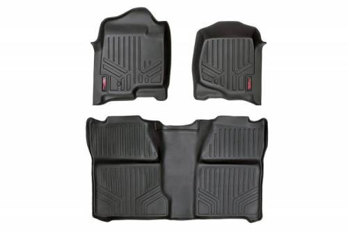 Rough Country - M-21072 | GM Heavy Duty Floor Mats [Front/Rear] - (07-13 Silverado / Sierra | 07-14 HD | Ext. Cab | Bench Seat)