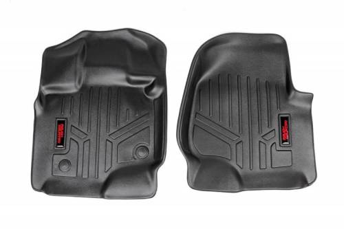 Rough Country - M-5151 | Rough Country Floor Mats For Ford F-150 (2015-2024) / Lighting (2022-2024) / Raptor (2017-2024) / Tremor (2021-2024) | Front Row, Front Bucket Seats, No Factory Under Seat Storage
