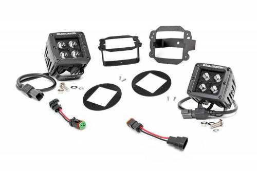 Rough Country - 70623 | Jeep 2-inch Cree LED Fog Light Kit (Black Series | 07-09 JK Wrangler)
