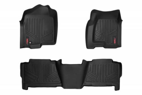 Rough Country - M-29913 | Rough Country Floor Mats For Chevrolet Silverado / GMC Sierra 1500/2500 (1999-2006) | First & Second Row, Crew Cab