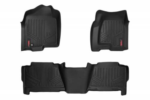 Rough Country - M-29913 | Heavy Duty Floor Mats [Front/Rear] - (99-06 Chevy Silverado / GMC Sierra Crew Cab)