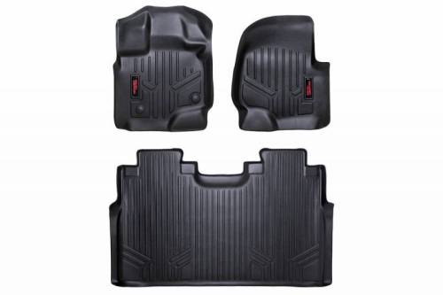 Rough Country - M-51512 | Rough Country Floor Mats For Ford F-150 Lighting / Tremor / Raptor (2015-2024) | Front & Second Row, Front Bucket Seats, No Factory Under Seat Storage