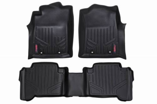Rough Country - M-70713 | Rough Country Floor Mats For Toyota Tundra 2WD/4WD (2007-2011) | Front & Second Row, Double Cab
