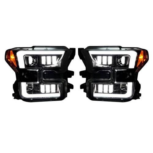Recon Truck Accessories - REC264290BKC | Recon Projector Headlights OLED DRL in Smoked/Black (2015-2017 F150 Replaces OEM LED Style Head Lights Only)