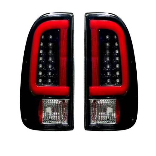 Recon Truck Accessories - 264292BK | Straight aka “Style” Side OLED Tail Lights – Smoked Lens