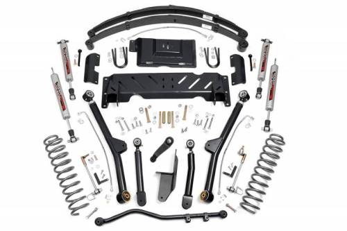 Rough Country - 61722 | 4.5 Inch Jeep Long Arm Suspension Lift Kit w/ Leaf Springs (84-01 XJ Cherokee - 2.5L/4.0L/NP242)
