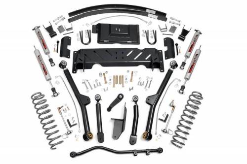 Rough Country - 61622 | 4.5 Inch Jeep Long Arm Suspension Lift Kit w/ Add a Leaf (84-01 XJ Cherokee - 2.5L/4.0L/NP242)