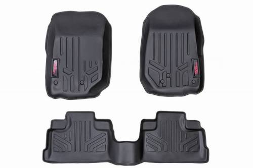 Rough Country - M-61412 | Heavy Duty Floor Mats [Front/Rear] - (14-18 Jeep Wrangler JK Unlimited)