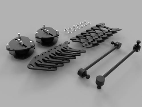 Traxda - 202034 | Traxda 2.0 Inch Front / 1.5 Inch Rear Suspension Lift Kit (2017-2024 Rdigeline 2WD/4WD/AWD, 2016-2022 Pilot 2WD/4WD/AWD, 2016-2024 Passport 2WD/4WD/AWD)