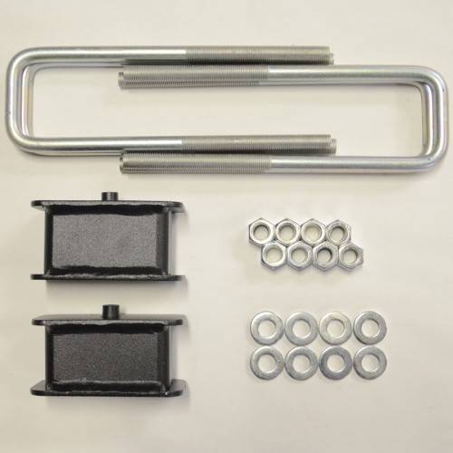 Traxda - 406036 | Traxda 1 Inch Rear Block and U Bolt Kit (2007-2018 Silverado, Sierra 1500 4WD)