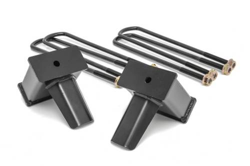 ReadyLIFT Suspensions - 66-2750 | ReadyLift 5 Inch Ford Tapered Rear Block & U Bolt Kit (2017-2024 F250, F350 Super Duty)