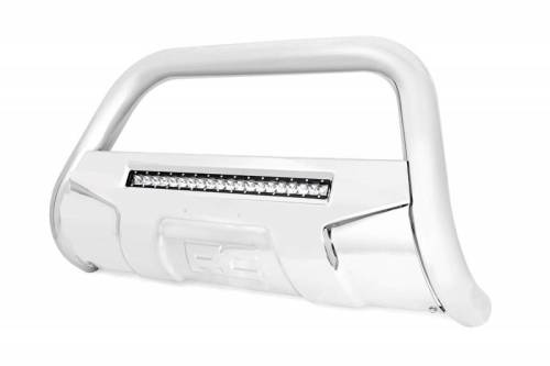 Rough Country - B-C3071 | Rough Country Pickup/SUV Bull Bar With LED Light Bar For GM/Chevrolet 1500 | 2007-2020 | Stainless Steel