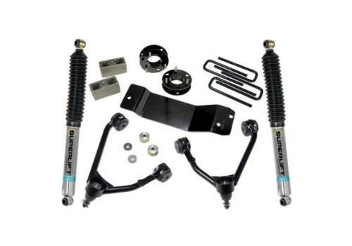 SuperLift - 3700B | Superlift 3.5 Inch Suspension Lift Kit with Bilstein Shocks (2007-2016 Silverado, Sierra 1500 4WD | OE Cast Steel Control Arms)