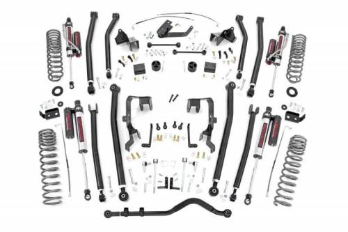 Rough Country - 78550A | 4 Inch Jeep Long Arm Suspension Lift Kit w/ Vertex Reservoir