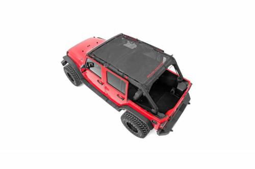 Rough Country - 85110 | Jeep Wrangler JK Unlimited Mesh Bikini Top Plus (07-18 4-Door | Black)