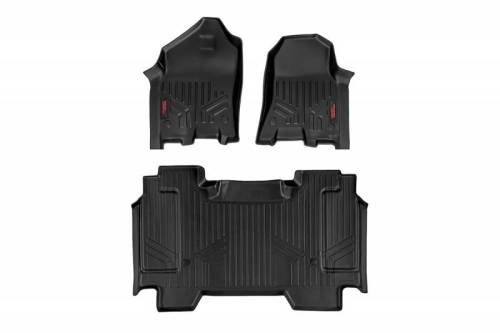Rough Country - M-31412 | Rough Country Floor Mats Front & Rear For Ram 1500 2/4WD (2019-2023) 1500 TRX (2021-2023) | Front & Rear Row, Front Bucket Seat, Crew Cab, Without Factory Under Seat Storage