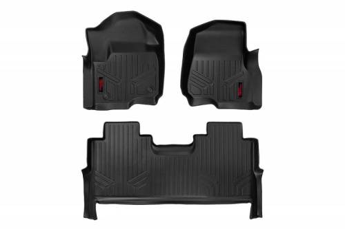 Rough Country - M-51712 | Rough Country Floor Mats For Ford F-250/F-350 Super Duty (2017-2024) | Front & Second Row, Front Bucket Seats, Crew Cab