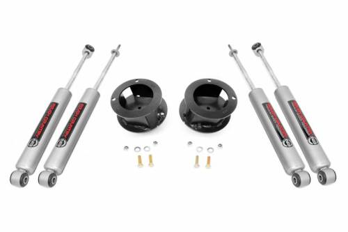 Rough Country - 37730A | Rough Country 2.5 Inch Leveling Kit For Ram 2500 (2014-2023) / 3500 (2013-2023) 4WD | N3 Shocks, Factory Rear Leaf Springs