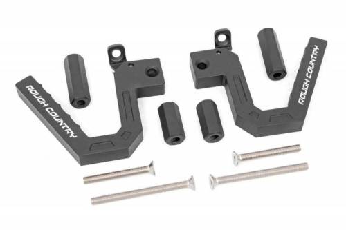 Rough Country - 6507 | Rough Country Grab Handles Aluminum For Jeep Wrangler JK (2007-2018) | Black, Front Position