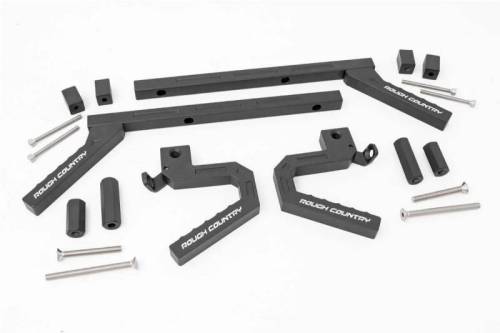 Rough Country - 6509 | Rough Country Grab Handles Aluminum For Jeep Wrangler JK (2007-2018) | Black, Front & Rear Position