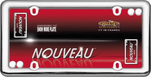 Cruiser Accessories - 20630 | Cruiser Accessories Nouveau, Chrome With Fasteners Caps License Plate Frame