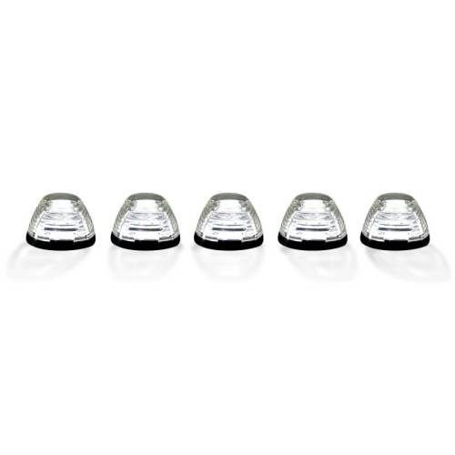 Recon Truck Accessories - 264143WHCLHP | (5-Piece Set) Clear Cab Roof Light Lens with White High-Power OLED Bar-Style LED’s – Complete Kit With Wiring & Hardware