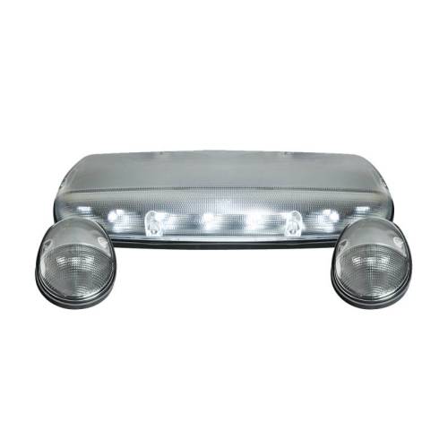 Recon Truck Accessories - 264155WHCL | (3-Piece Set) Clear Cab Roof Light Lens with White LED’s