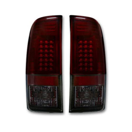 Recon Truck Accessories - 264172RBK | Straight aka “Style” Side LED Tail Lights – Dark Red Smoked Lens