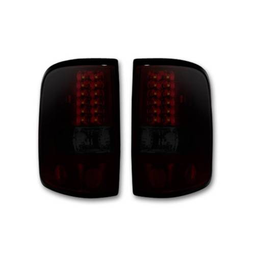 Recon Truck Accessories - 264178RBK | Straight aka “Style” Side LED Tail Lights – Dark Red Smoked Lens