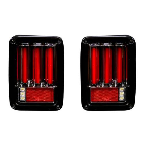 Recon Truck Accessories - 264234LEDBK | Scanning OLED Bar-Style LED Taillights – Smoked Lens