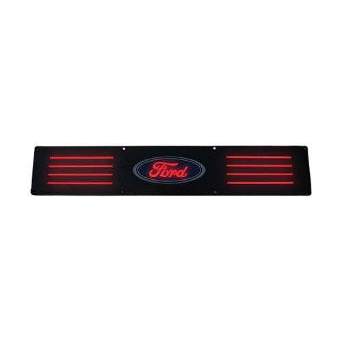 Recon Truck Accessories - 264321RFDBKRD | Rear Illuminated Door Sill | Black Finish - Red Illumination