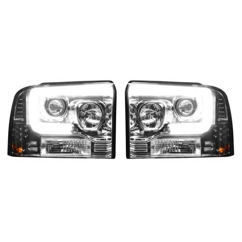 Recon Truck Accessories - 264193CLC | Projector Headlights w/ Ultra High Power Smooth OLED HALOS & DRL – Clear / Chrome