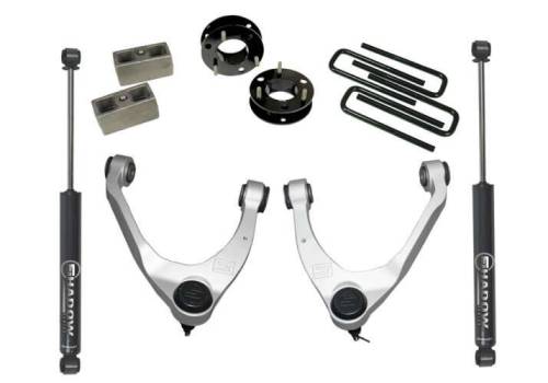 SuperLift - 3800 | Superlift 3.5 Inch Suspension Lift Kit with Shadow Shocks (2007-2016 Silverado, Sierra 1500 4WD | OE Aluminum or Stamped Steel Control Arms)