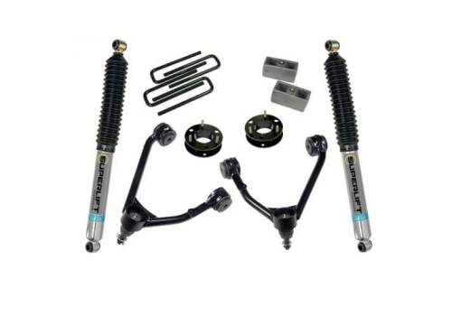 SuperLift - 3850B | Superlift 3.5 Inch Suspension Lift Kit with Bilstein Shocks (2007-2016 Silverado, Sierra 1500 4WD | OE cast Steel Control Arms)