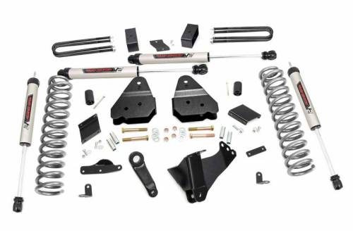 Rough Country - 53070 | 4.5 Inch Ford Suspension Lift Kit w/ V2 Monotube Shocks (Diesel Engine, No Overloads)