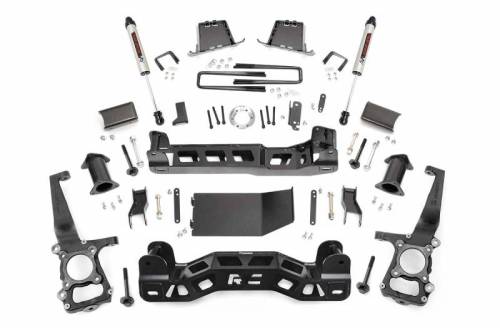 Rough Country - 59870 | 6 Inch Ford Suspension Lift Kit w/ Strut Spacer, V2 Monotube Shocks