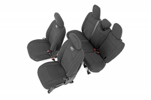 Rough Country - 91020 | Rough Country Seat Covers Front & Rear For Jeep Wrangler JL 4WD | 2018-2023 | 2 Door Model