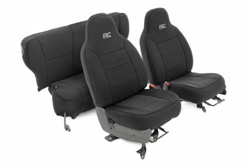 Rough Country - 91022 | Rough Country Front and Rear Seat Covers (1997-2001 XJ Cherokee 2WD/4WD | NON Detachable Headrest)